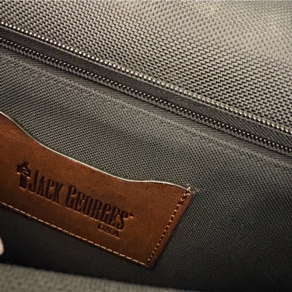 Jack George’s || Pebbled Briefcase‎ Laptop Bag Leather Brown Tan